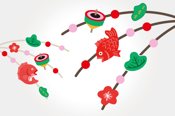 お正月・年賀の縁起物の円形フレーム飾り枠イラスト無料イラスト かわいいフリー素材集 フレームぽけっと