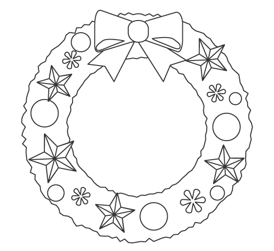 クリスマスリース 塗り絵イラスト無料イラスト・フリー素材なら「イラストAC」