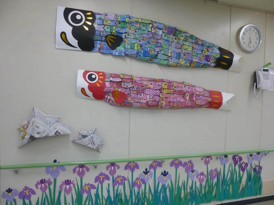 壁面型紙 こどもの日ほいくえ