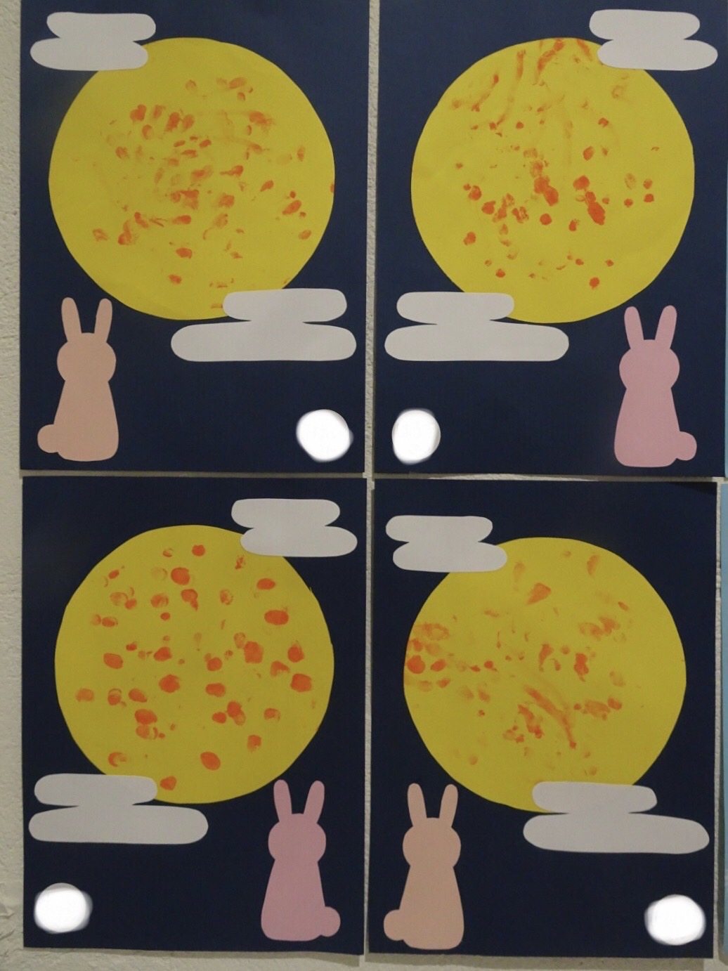 お月見製作＜１歳＞ 令和６ 2024 年９月11~17日幼稚園型認定こども園 上谷学園 幸幼稚園西宮市 さちようちえん