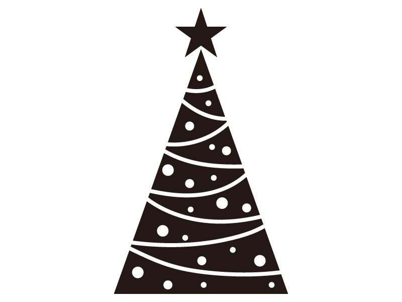 オーナメント・クリスマスのシルエットイラストイラスト無料・かわいいテンプレート