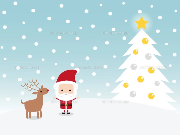 クリスマスのトナカイ：イラスト無料