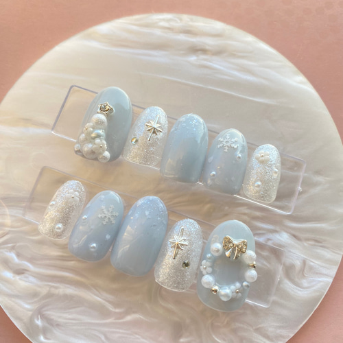 冬 クリスマス オフィス 女子会 ハンド - NAIL SALON GOLDDIGGERのネイルデザイン No.8461930 ネイルブック