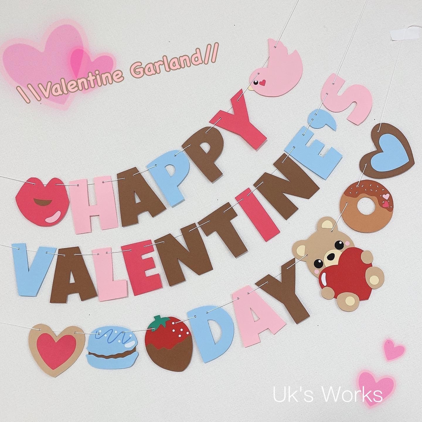 ハッピーバレンタイン 壁面飾り 切り絵 ふわぽん 通販 15181816Creema クリーマ