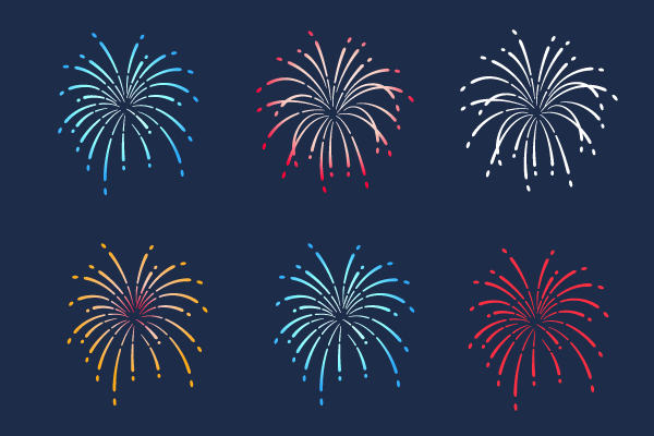 花火の背景 7種OKUMONO