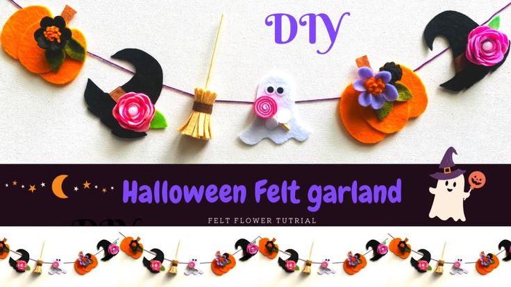 フェルトで作る「ハロウィンのお家から飛び出すモビール・ガーランド」の作り方チョコット