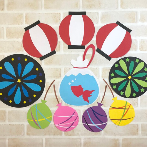 専用です！夏祭り set 壁面 飾り 夏 7月 8月の通販 by ソマメ.・*'s shopラクマ