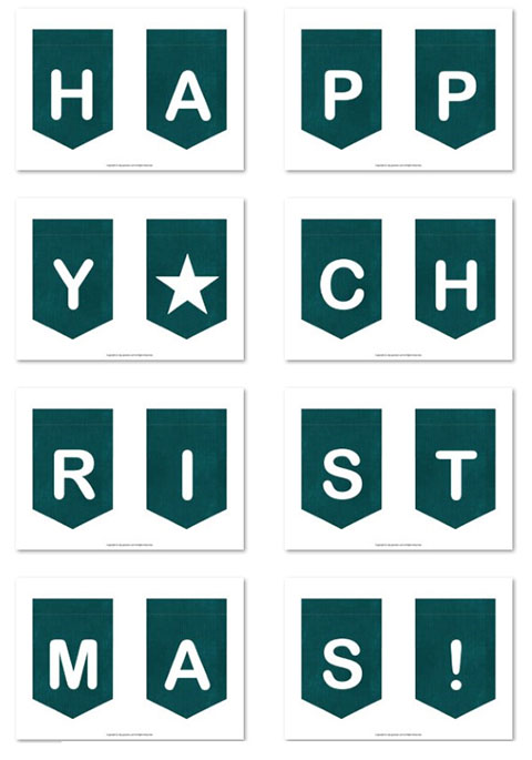 クリスマスガーランド_06 インテリアのプリント素材を無料ダウンロード