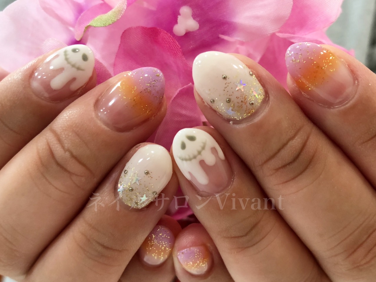 ネイルチップ ハロウィン ジェルネイルチップ お菓子