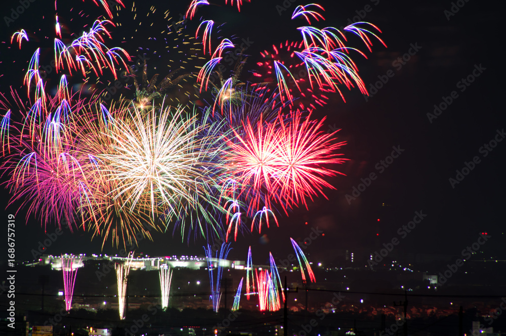 第69回前橋花火大会前橋市で1万5,000発の花火打上 幅800mのスターマインや虹色花火も群馬県前橋市いこーよとりっぷ