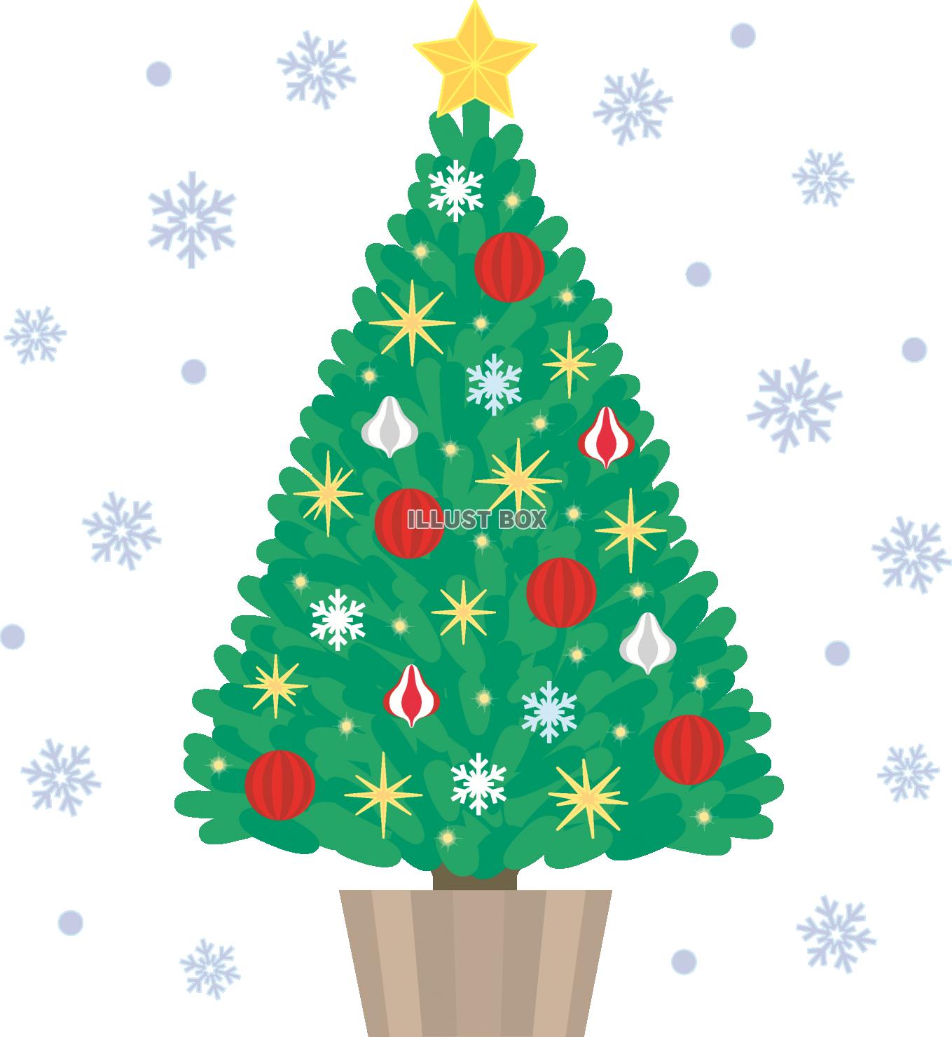 クリスマスツリー飾り付けイラスト 子供向けタッチ A302イラスト工房