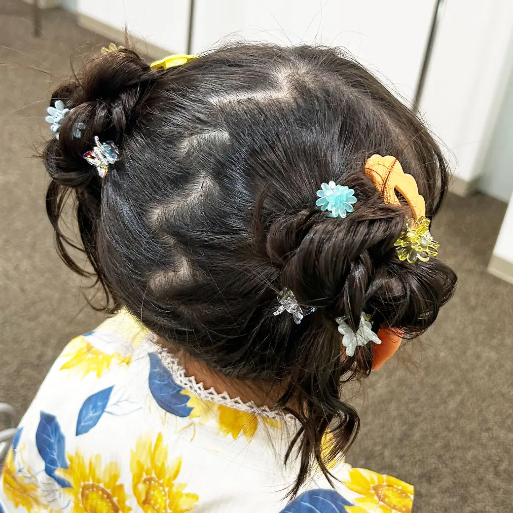 簡単 夏祭りにもオススメ♪三つ編み浴衣ヘアアレンジ♡＠noakids-ch - YouTube