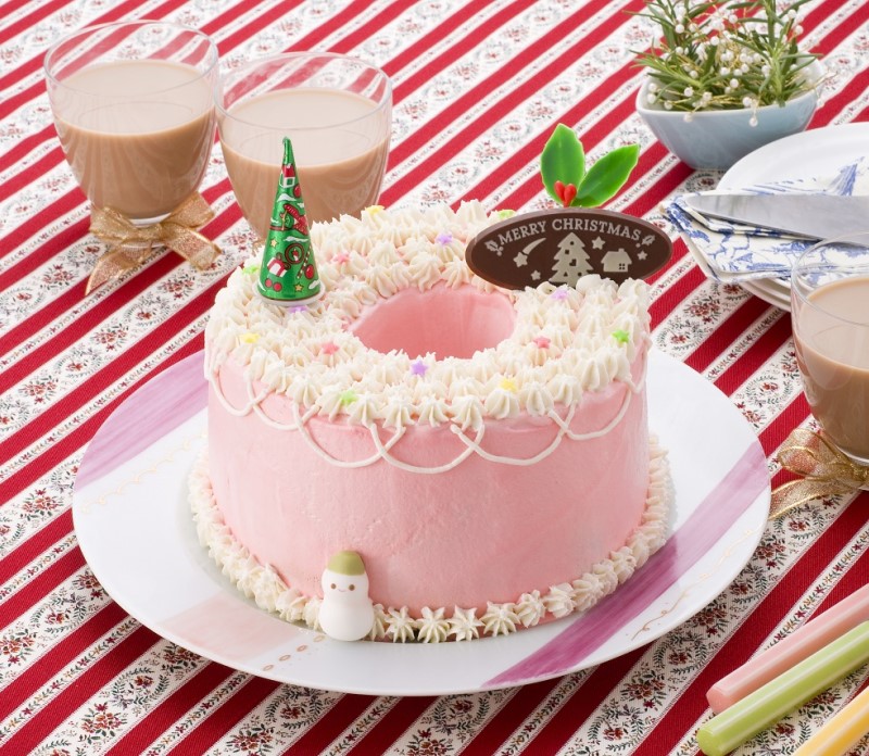 ピンクのかわいいクリスマスケーキの写真・画像素材-Snapmart スナップマート