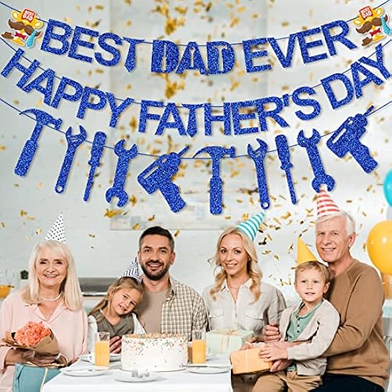 幸せな父の日ファッションスタイルの青いバナー ベクターイラストテンプレート素材PSDダウンロード