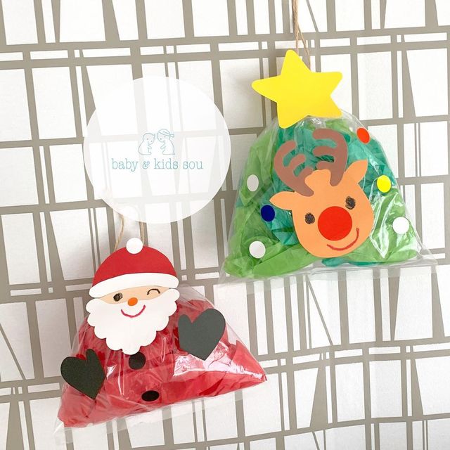 簡単クリスマス飾り フェルトと毛糸で作るサンタクロースの作り方100均DIYハンドメイド いちごサンタ