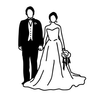 新郎新婦のイラスト 結婚式 : ゆるかわいい無料イラスト素材集