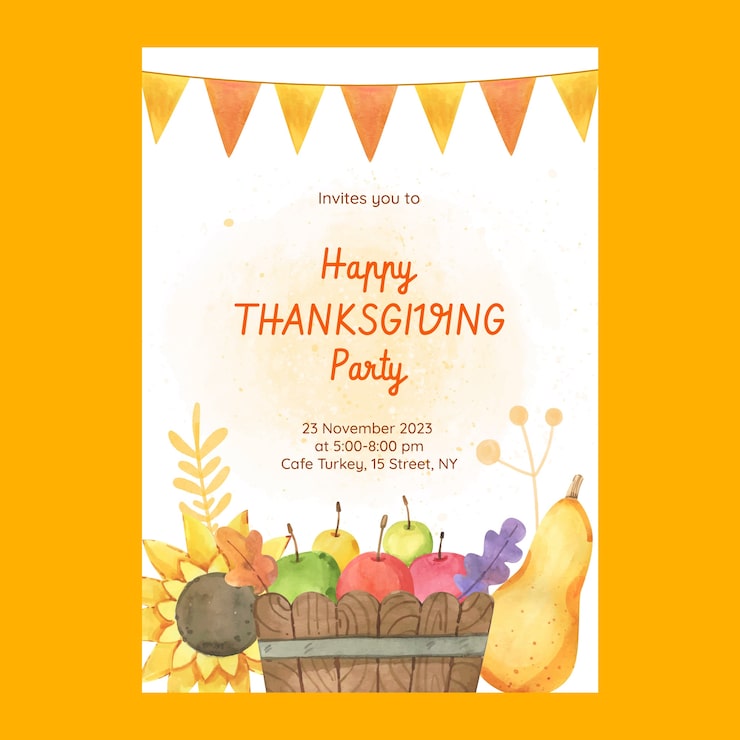 感謝祭のチラシテンプレートでおしゃれなサンクスギビングデーのフライヤーデザインを無料で作成！Canva