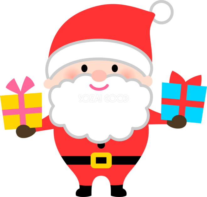 サンタクロースのかわいい手書きイラスト - ONWAイラスト