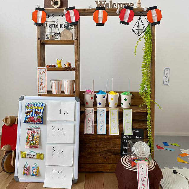 夏祭りガーランドの簡単制作法