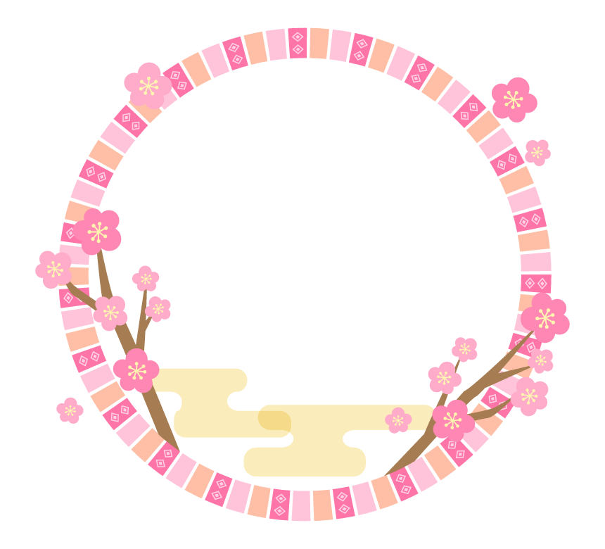 かわいい桜ましましひなまつりフレーム枠イラスト無料フリー85410素材Good