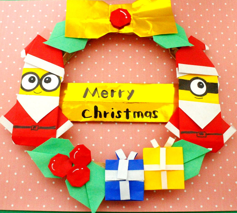 クリスマス 折り紙で作るクリスマスリース大人の折り紙インテリア
