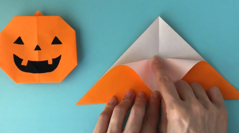 10月製作 ハロウィンかぼちゃ折り紙 動画付き