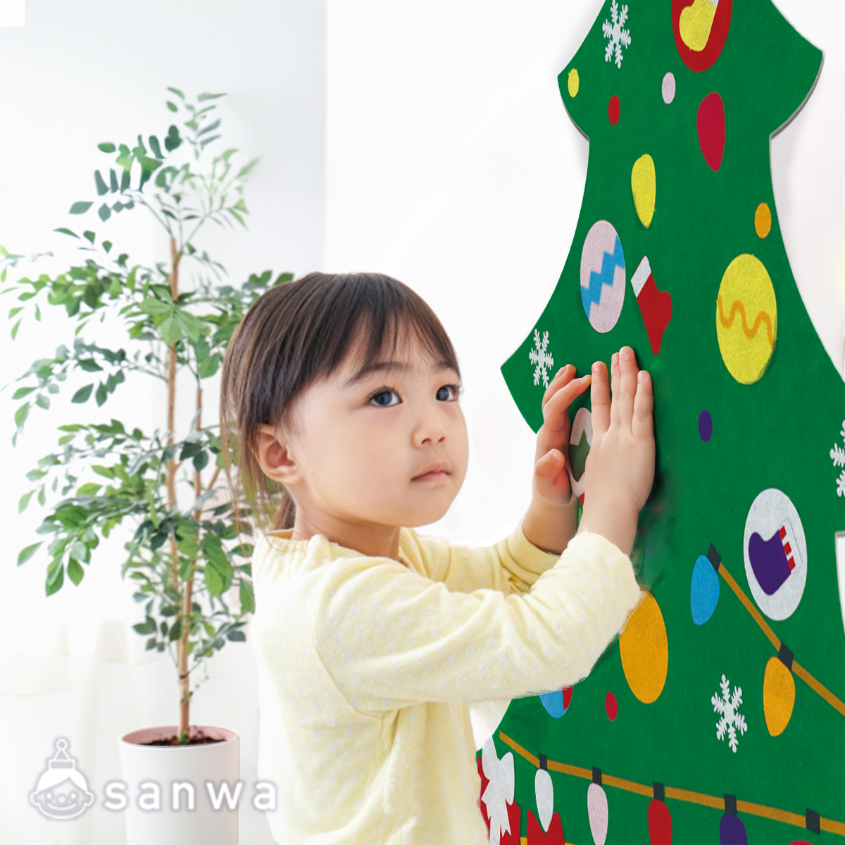 フェルトミニクリスマスツリー37.8cm 1個