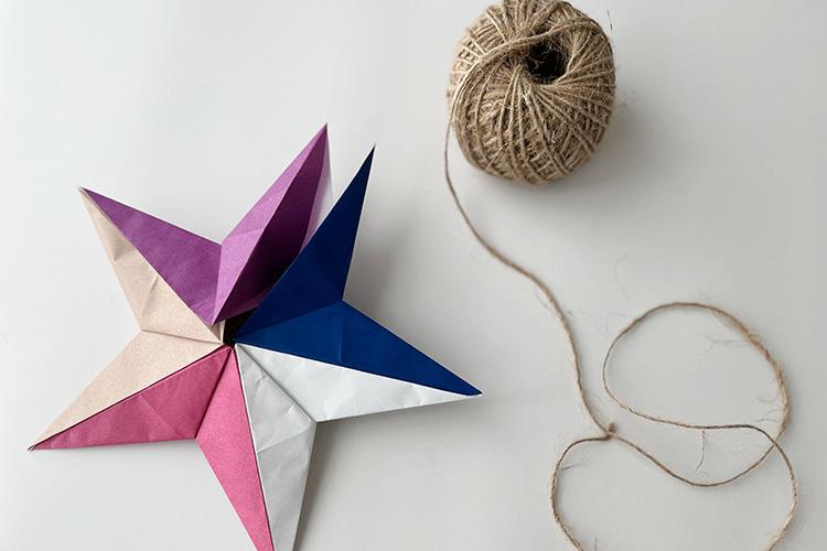 折り紙☆星の折り方☆とっても簡単！5枚組ユニットの2D星おりがみレシピのpaper tocotoco