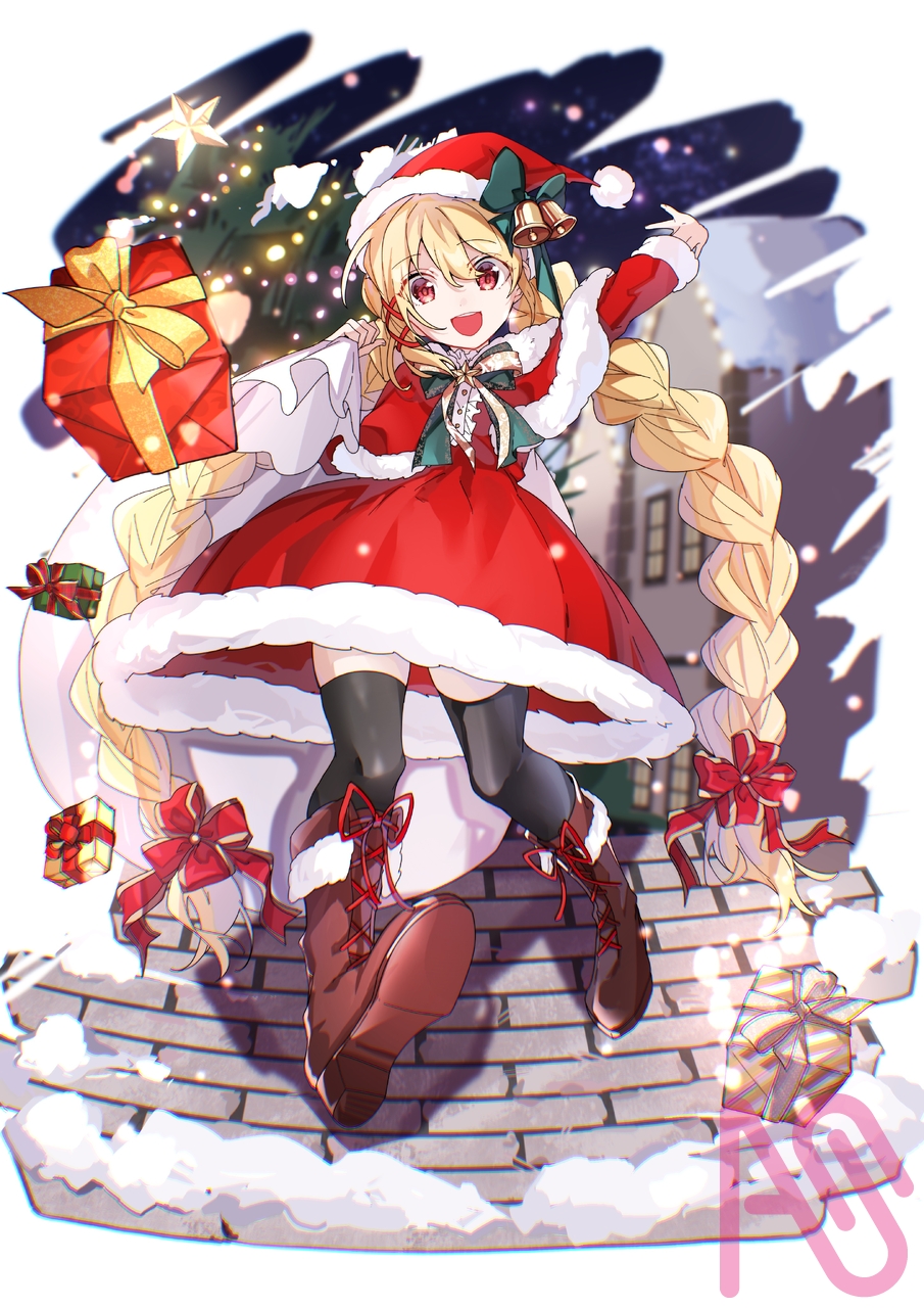 フリーイラストクリスマスプレゼントをもらって喜ぶ女の子パブリックドメインQ：著作権フリー画像素材集
