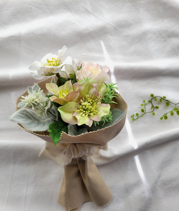 クリスマスローズの花束フラワーアレンジメント教室, フラワーアレンジメント, 花束