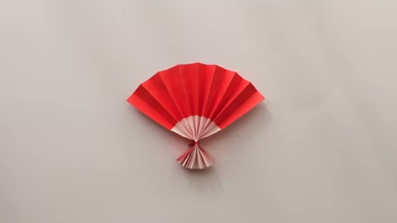 折り紙 お正月飾り 扇の梅の花 折り方 2 Origami fan with Plum Flower tutorial NiceNo1