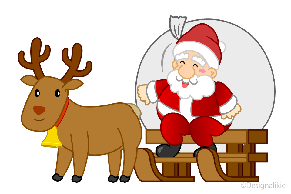 サンタクロースはトナカイのそりでプレゼントを届ける準備ができていますイラスト素材透過、PNGフリー画像ダウンロード - Pngtree