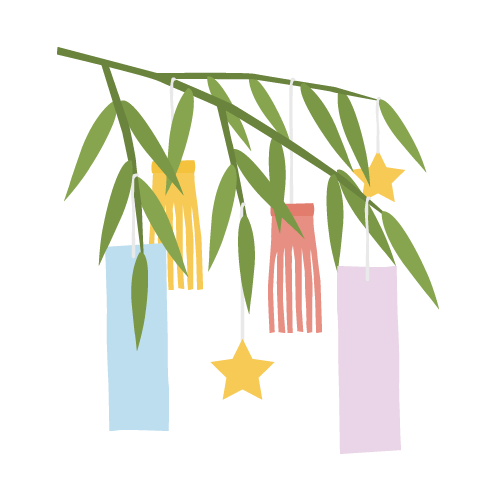 季節のフリー素材 商用利用可 透過PNG - 梅雨 七夕 短冊 七夕飾り 笹Plus Free Material