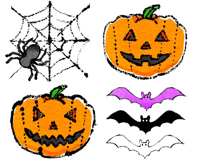 かわいいハロウィン文字イラスト 簡単無料素材ダウンロード