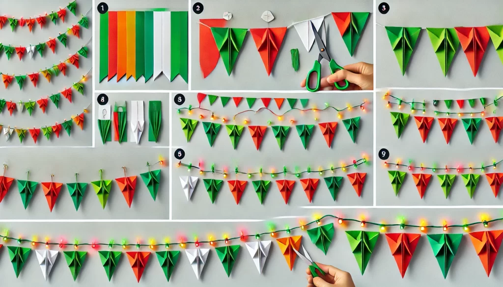 折り紙の星型サンタクロースガーランド