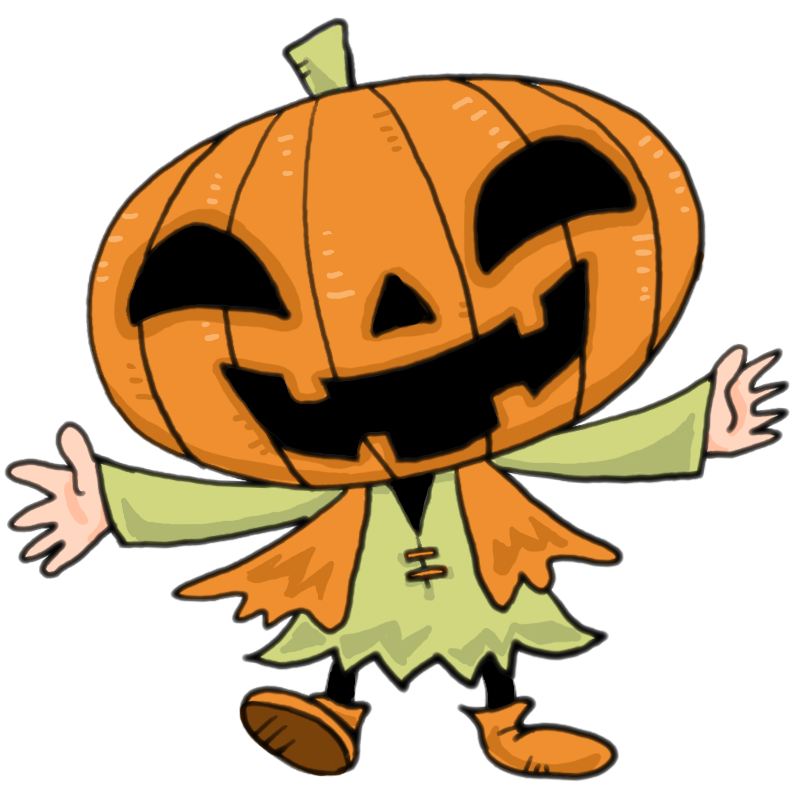 ハロウィン用おばけ人魂付き2種類-01：イラスト無料