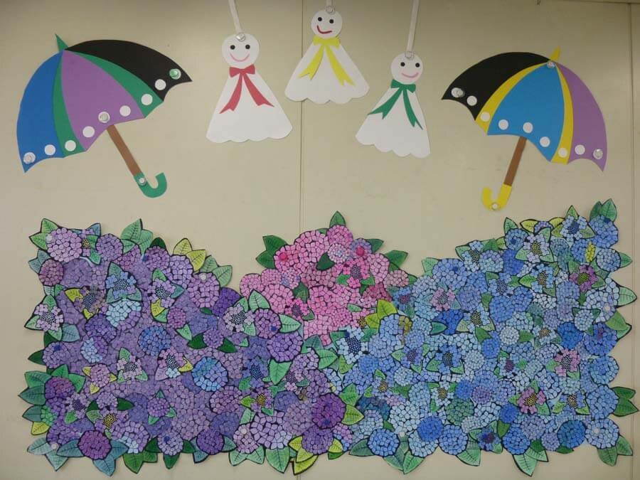 カエル 紫陽花 つまみ細工 季節飾り 梅雨6月の置物 雨の吊るし飾り 作り方