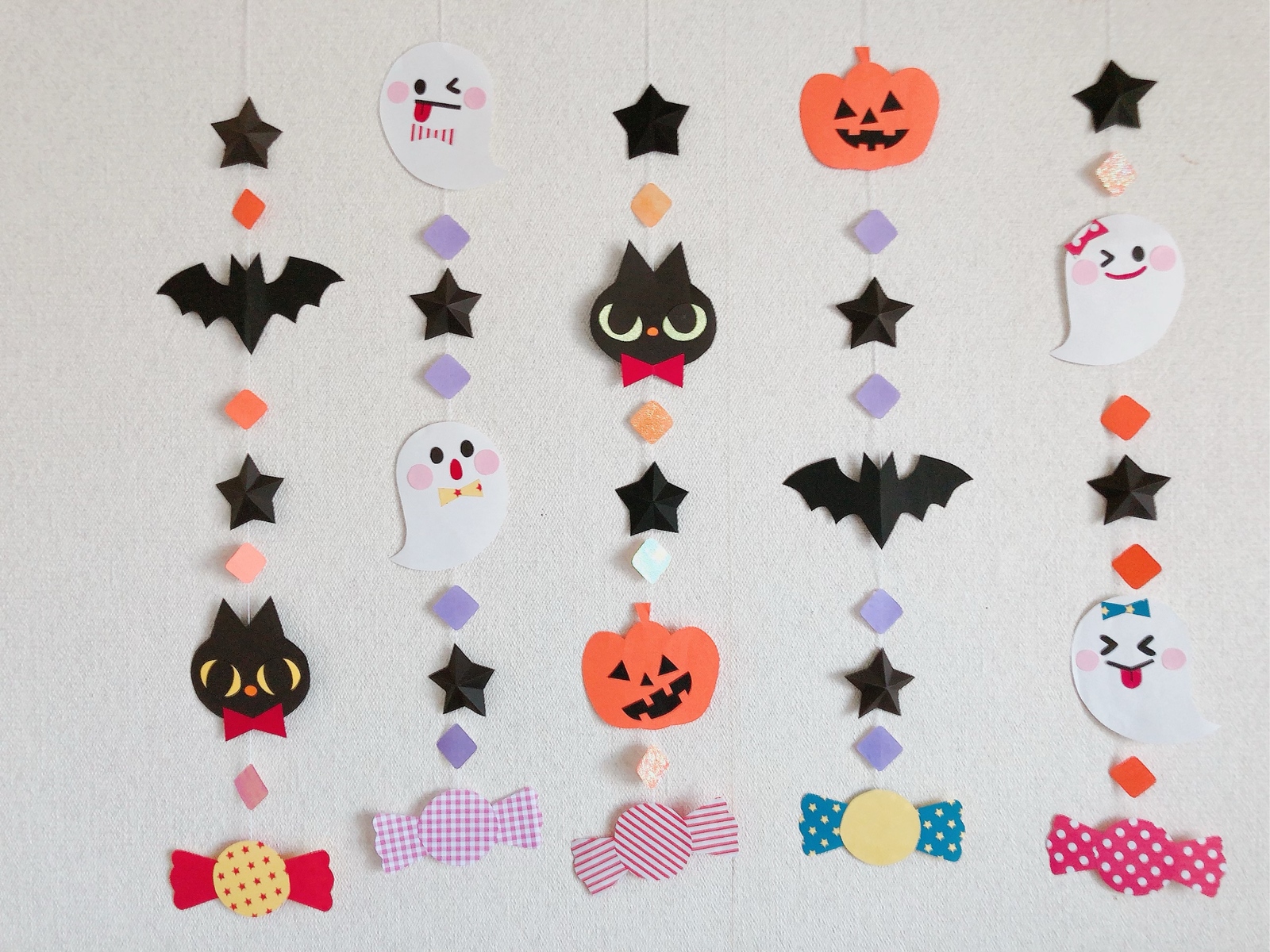 工作ネタ かぼちゃの吊るし飾りPumpkin hanging decoration 10月秋壁面飾り高齢者レク作業療法OTデイ 保育Halloween創作DIY