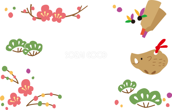 お正月飾り枠イラスト