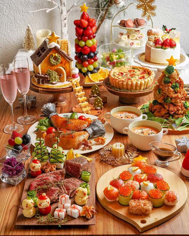 クリスマスお友達verの自炊女子手料理: おうちクリスマスディナーのパーティー動画