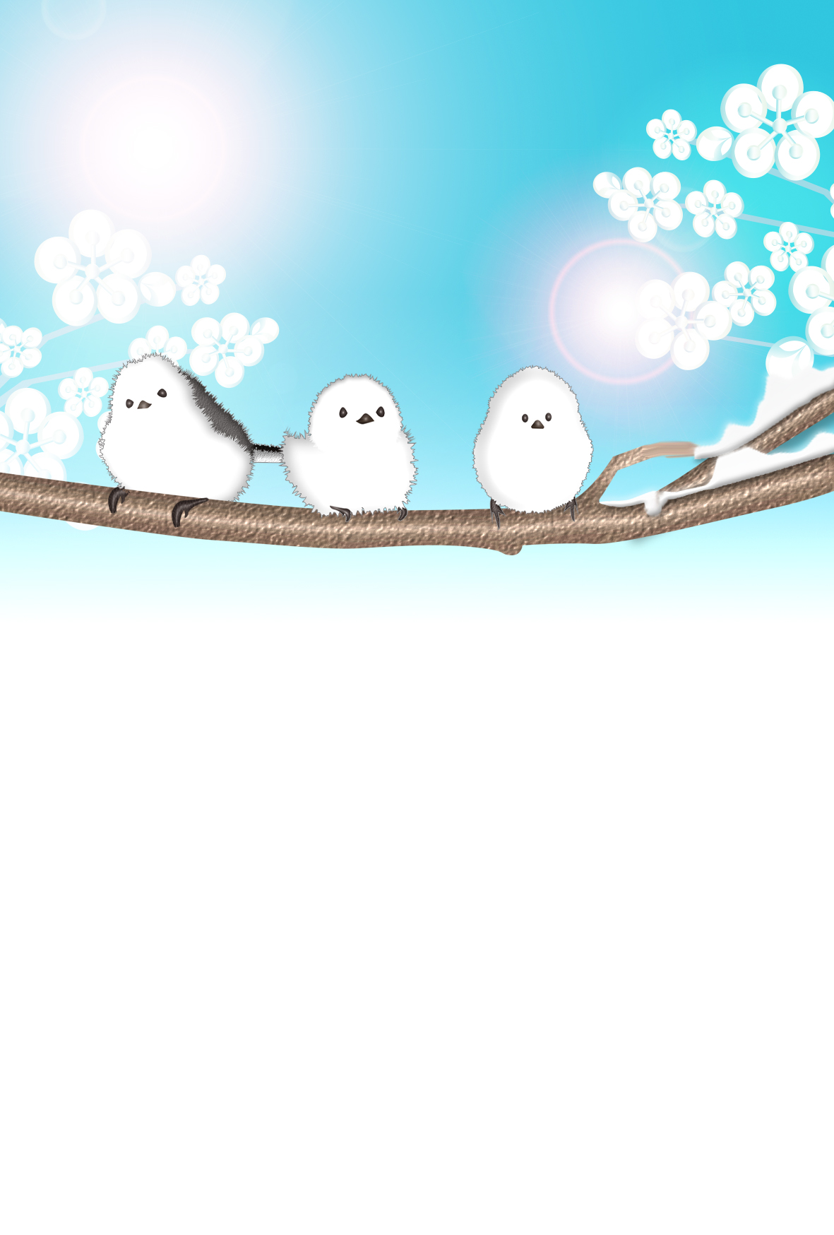 寒中お見舞い2025 - ポストカード無料テンプレート 「イラストareira」 Free Postcard