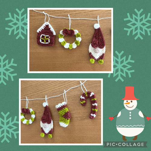 NO 417『流木・マクラメ・クリスマスガーランド・クリスマスオーナメント』 5 個 7 個 マクラメクリスマスツリーガーランド