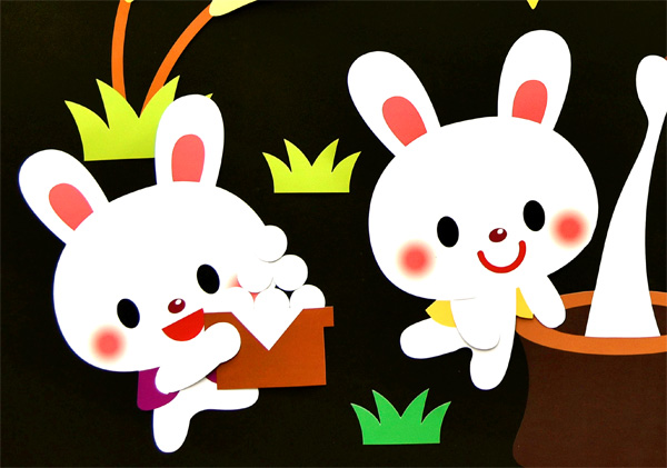 壁面飾り 9月 十五夜 お月見 秋 紅葉 ススキ うさぎ 保育 施設 学校 掲示