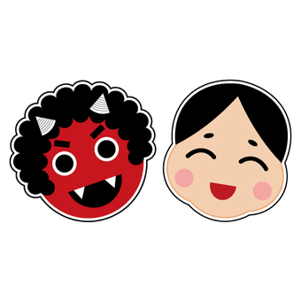 節分セット ヒノキ枡と鬼の面 二合枡 福豆用の枡と大人用鬼の面 Wooden measuring box and Japanese paperogre maskこだわりの和雑貨 和敬静寂 オンラインショップ