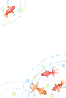 あさがおと金魚のフレーム無料イラスト素材素材ラボ