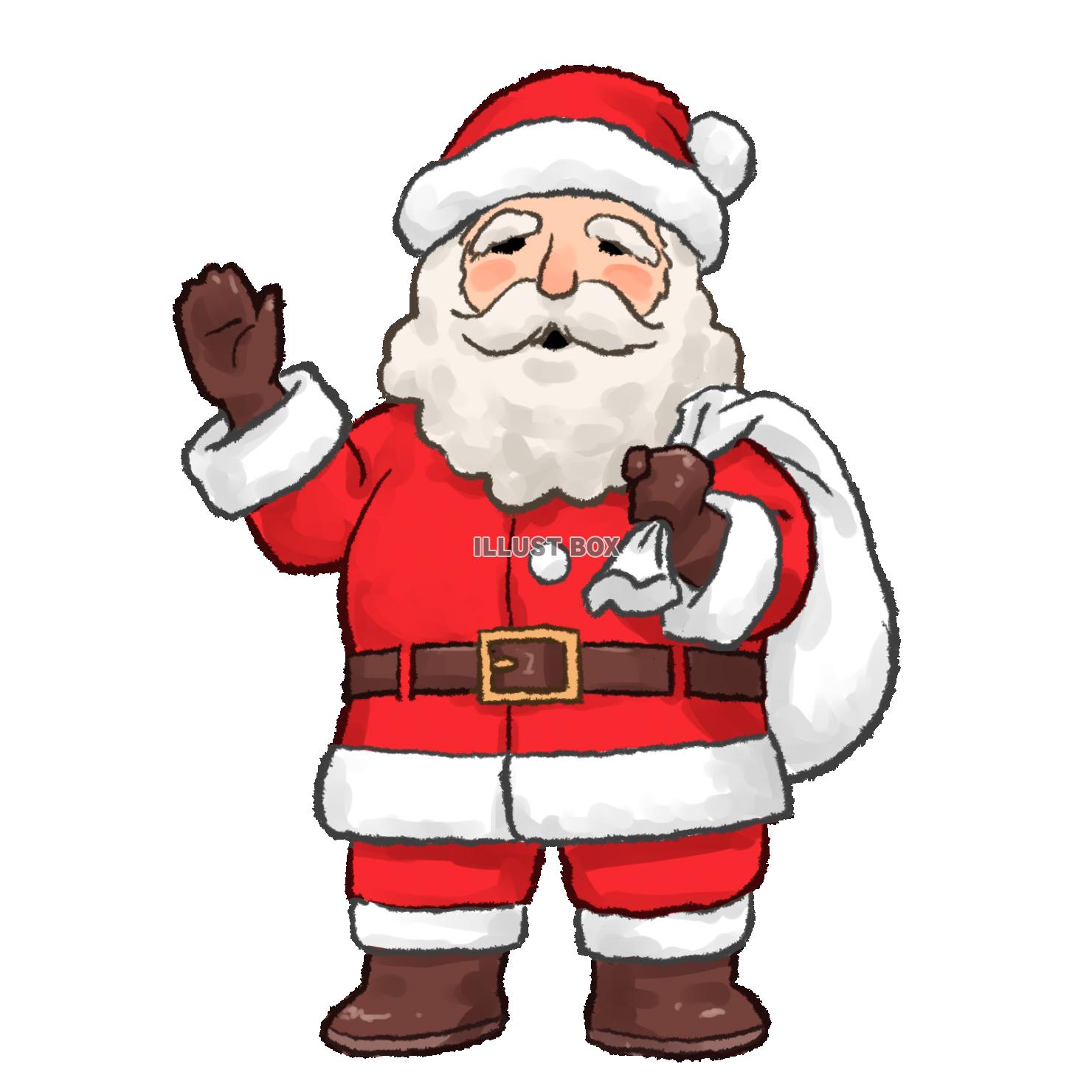 トナカイのソリにのったサンタ 夜空の背景あり の無料フリーイラスト咲くっとイラスト さくっといらすと