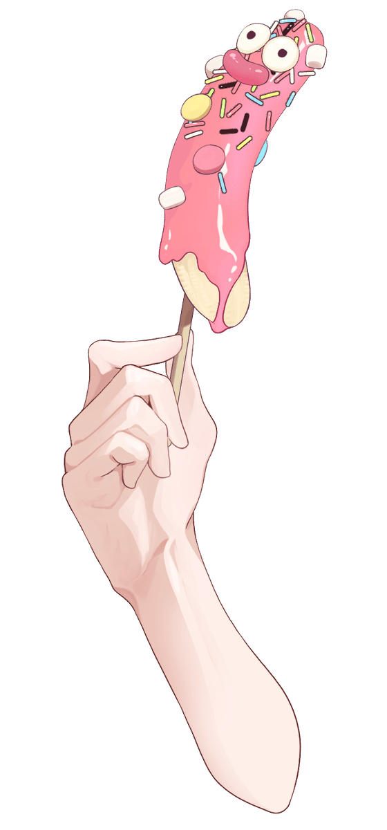 夏祭りのかわいいチョコバナナ無料イラスト素材素材ラボ