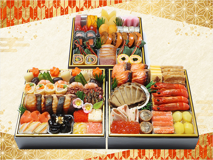 楽天市場 おせち 2026 早割 おせち料理 年末年始 お節 送料無料 「ぎをんや満文」迎春おせち三段重とボイルずわい蟹「B41-8」三段重 62品目約3〜4人前 数量限定 年越し 新年 お正月 御節料理 冷凍 osechi 和洋中おせちセット : ギフト専門店 noel-deco