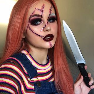 happy Halloween🎃 今年はチャッキー🔪 包丁なくて仕方なく🔫チャッキーチャッキーコスプレハロウィンハロウィンコスプレハロウィンメイクホラー映画ほらーないとホラーゲームバーミックスバーオレンジ オレンジヘアーオレンジヘアオレンジカラ