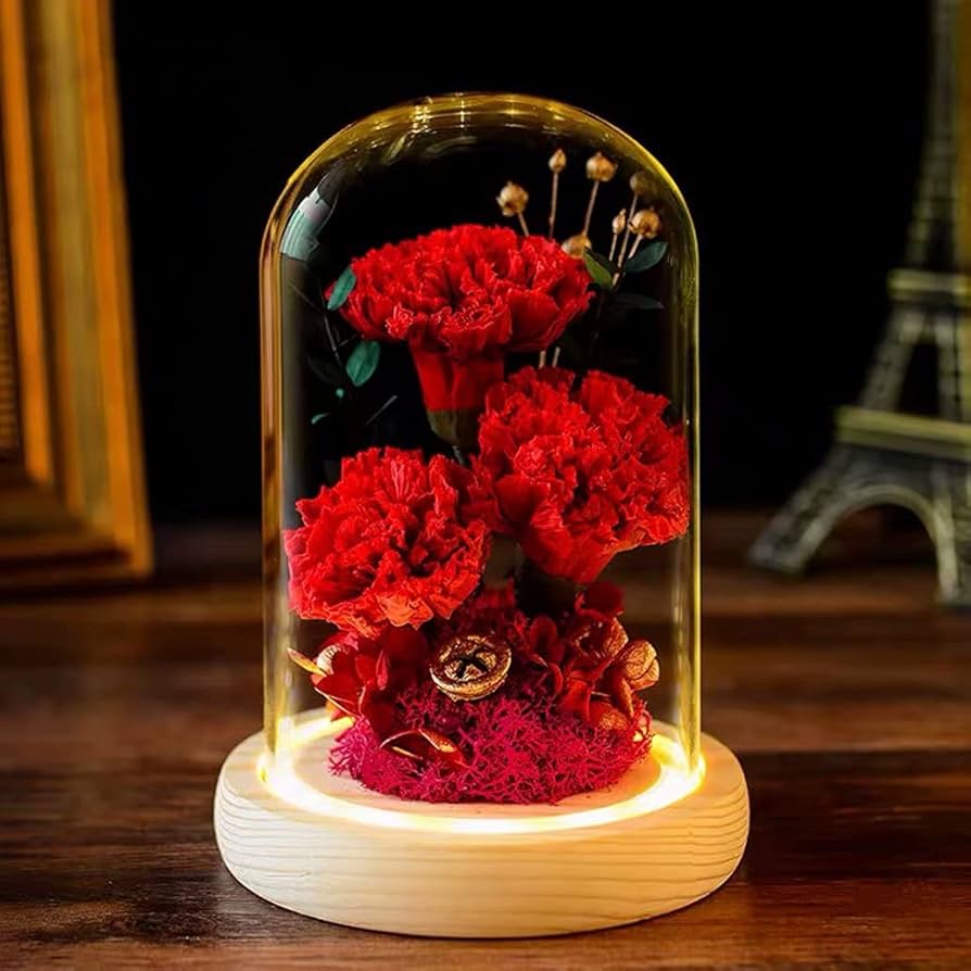 ローズカーネーション レッド プリザーブドフラワー バラ 仏花 お供え ギフト プレゼント 母の日 - ショップ キンキ花屋 ドライフラワー・ブーケ- Pinkoi